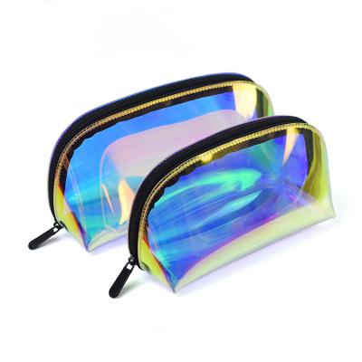 China Fashion Customized Women Makeup Bag Shine TPU Two Pieces Cosmetic Bag Set for sale