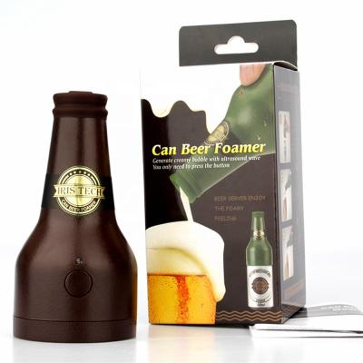 China Creative Stored Ultrasonic Beer Foamer Bottle Shape Foam Maker Beer Bubble Memory Maker for sale