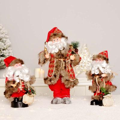 China 2021 Christmas Santa Claus Singer and Dancing Collectible Gift Figurine Holiday Gift Collapsible Decoration Soft Plush Christmas Gift for sale