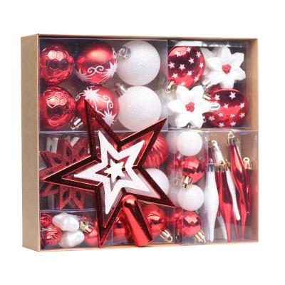 China 2020 Christmas Decoration Supplies NEW For Christmas Ball And Tree Decoration Ornaments 58PCS Set Sublimation Christmas Plastic Balls for sale