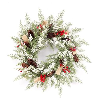 China NEW Plastic+Foam Plastic Artificial Garland Home Decoration Christmas Decoration Flock Garland for sale