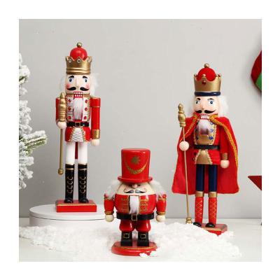 China Christmas Decoration 30cm Home Decor Christmas Soldier Wooden Nutcracker Christmas Gift Decoration Ornaments Resin Nutcracker for sale