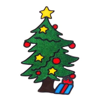 China Cheap Promotion Christmas Gift Wholesale Christmas Ornament Christmas Tree Fridge PVC Sticker For Retail Store Window Sticker Glass Sticker for sale