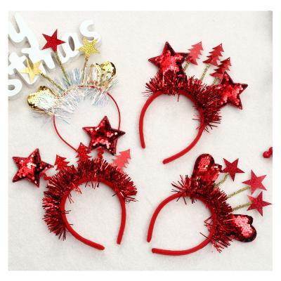 China Cute Nonwoven Fabric Christmas Head Band For Adults And Children Hair Circle Accessories Baby Red Hot Sale Hair Band for sale