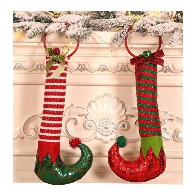 China Wholesale Nonwoven Fabric Christmas Stocking Decoration Christmas Elf Boot Ornaments Gift For Party Xmas Tree Shoes Ornament for sale