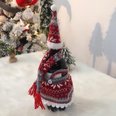 China Christamas New Home Decoration 2022 Designs Christmas Decoration Bottle Wrap Cap, Bottle Scraf, Bottle Skirt for sale