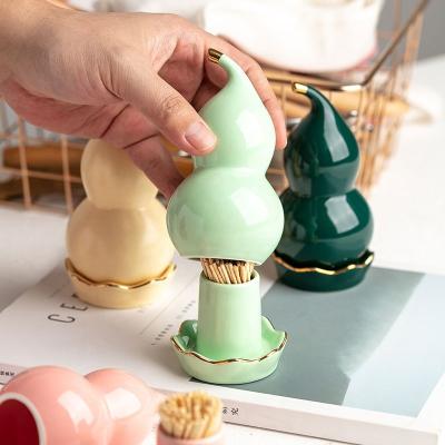 China Home Viable Ceramic Jade-CER Toothpick-Holder for Restaurants Hotels Turning Table Top for sale