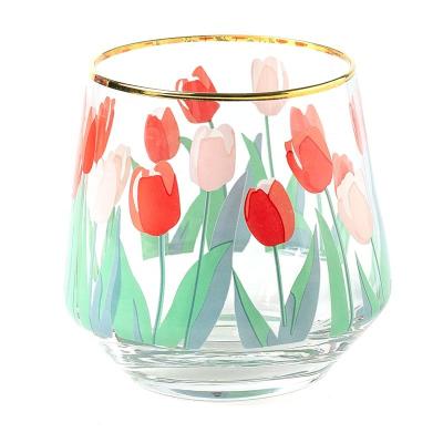 China Viable Design Tulip Jade-CER Glass Mug For Water Milk Coffee Tea Juice Whiskey for sale