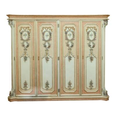 China Elegant Imperial Italian Style Wooden Renaissance Bedroom Furniture 6 Doors Classic Carved Wardrobe for sale