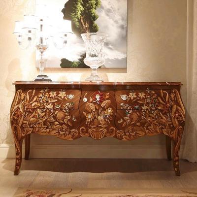 China Handcrafted Carved Wood Mahogany Sideboard Buffet Sideboards Furniture Wooden Dining Rooms Sideboard for sale