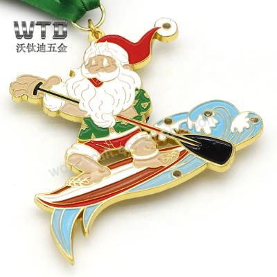 China Europe Christmas Medal Santa Claus Character Enamel Medals Zhong Shan Supplier Custom New Product for sale