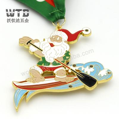 China New Cheap Wholesale Custom Christmas WTD 2021 China Enamel Metal Carnival Led Light Medals for sale