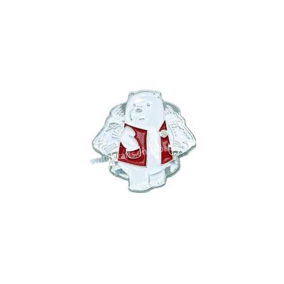 China Cheap 2D Design Europe Metal Enamel Cute Bear Cartoons Custom Pin Badge For Gift for sale