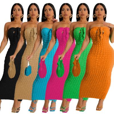 China 2023 Sleeveless Front Tie Bandeau Jumpsuit Dry Cleaning Maillot Cut Cotton Seersucker Women Girls Vestido High Waist Sleeveless Dresses for sale