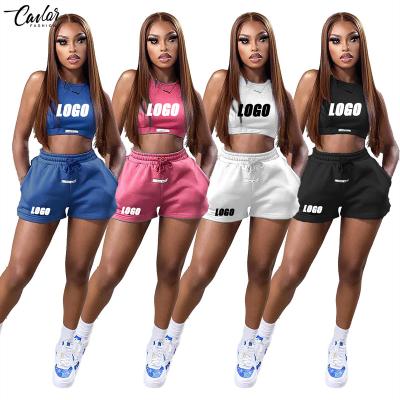 China S87 2022 Women Anti-Pilling Biker Baseball Sports Casual Tank Top 2 Sets Sweated Summer Custom Shorts Gym Two Piece Set for sale