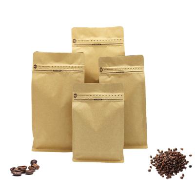 China Custom Printing Kraft Coffee Moisture Proof Brown Paper Plastic Bag With Zipper for sale