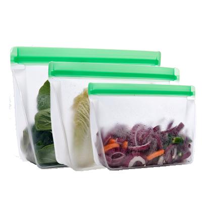 중국 Wholesale Reusable Resealable Moisture Proof Silicon Zipper Lock Food Grade PEVA BPA Free Plastic Packaging For Food Storage Bags 판매용