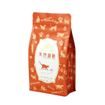 China Recyclable Custom Resealable Aluminum Foil Flat Bottom Gusset Holder Zip Lock Up Pouches Plastic Packaging Pet Food Bags for sale