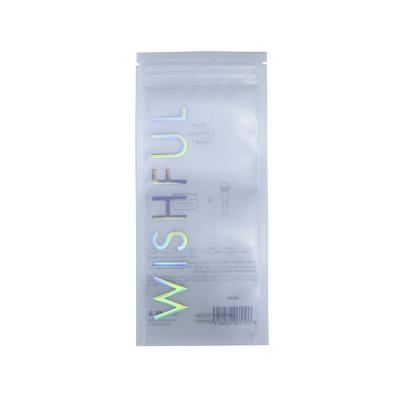 China Recyclable Custom Holographic Laser Logo Printed Matte Finished Ziplock 3 Outer Side Sealed Package Bag en venta