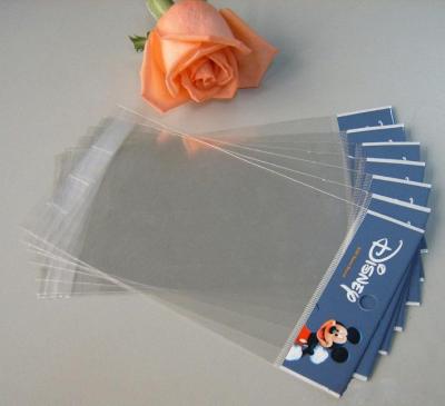 中国 Recyclable High Quality Clear Self Adhesive Sealing Opp Plastic Bag With Header 販売のため