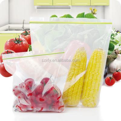 China Recyclable Transparent Waterproof PE/PP Plastic Packaging Ziplock Bag For Packing Fresh Vegetables And Fruits for sale