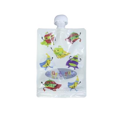 中国 Eco-friendly Custom Printed Biodegradable Zipper Resealable Holder Up Plastic Foil Packaging For Baby Fruit Food Liquid Spout Pouch Bags 販売のため