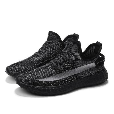 China 2020 Latest Breathable Fly Knit Luminous Men Yeezy 350 Style Sports Shoes Running Sneakers for sale