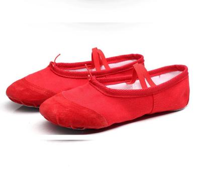 China Factory wholesale cheap flexible canvas dance practice soft ballet shoes for girl for sale