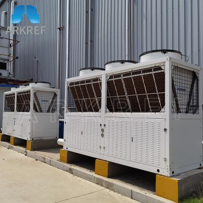 China Refrigeration Parts Screw Box Shaped Compressor Unit High Temperature Freezing Condensing Air Cooled Condensing Unit for sale