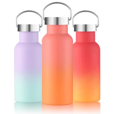 China 14oz Sustainable Vacuum Thermos Flask Copper Bottle Stainless Steel Double Wall Sport Bottle Bpa Free for sale