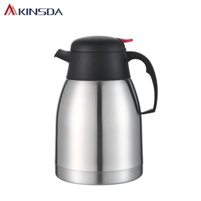 China Stainless Steel 1.5L Double Wall Turkish Coffee Pot Sustainable Vacuum Teapot Arabic Coffee Pot for sale