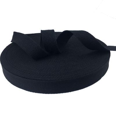 China High quality black polyester cotton webbing 1 inch cotton webbing 25 mm 38 mm cotton webbing for sale