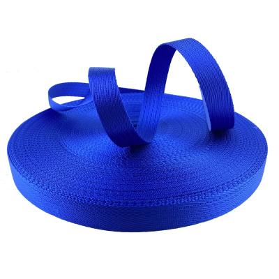 China GRS international certification factory hot polyester nylon webbing blue webbing for dog collar for sale