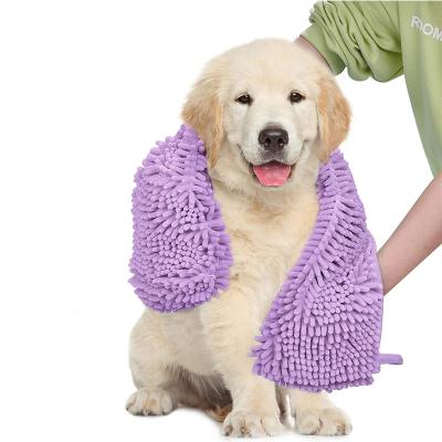 China Chenille Fabric Durable 35 x 15 Large Size Dog Towel Durable Quick Dry Ultra Absorbent Large For Dogs Of All Breeds for sale