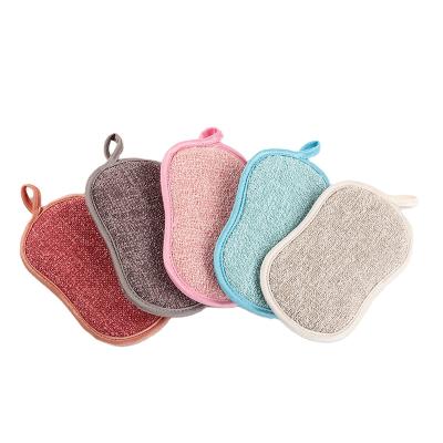 China Sustainable Wholesale Eco Scouring Pad Material Kitchen Cleaning Microfiber Scrub Sponge for sale