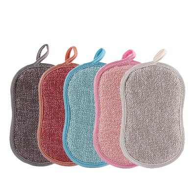 China Sustainable Hot Sales Eco Microfiber Washing Dish Sponge Scouring Pad Kitchen Cleaning Sponges for sale