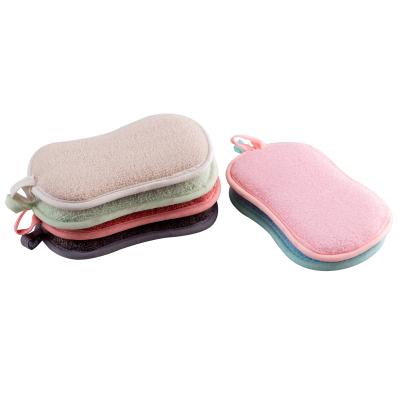 China Sustainable Scouring Pad Eco Friendly Kitchen Cleaning Magic Microfiber Dishwashing Sponge for sale