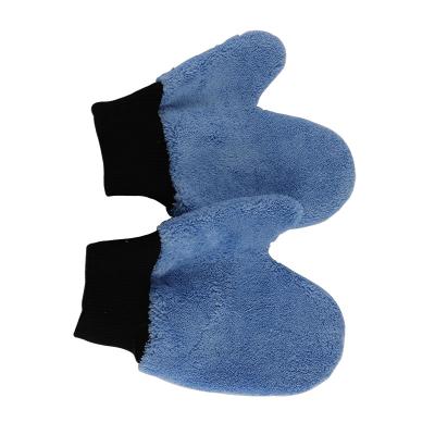 China 2021 Viable Car Cleaning Microfiber Coral Fleece Gloves for sale