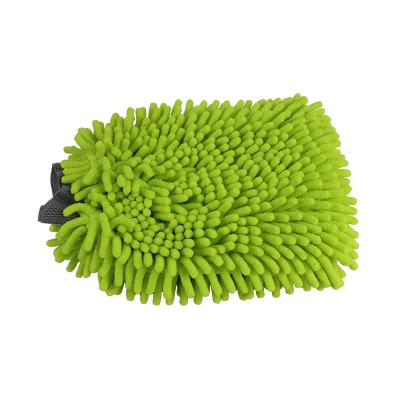 China 2021 Sustainable Car Cleaning Green Microfiber Chenille Gloves for sale