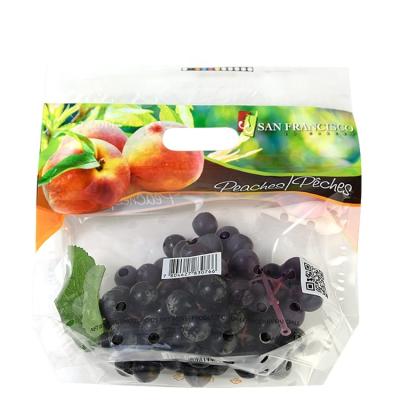 China Moisture Proof Eco - Friendly Plastic Fruit Vegetable Bags Stand Up Fresh Fruit Pouch With Vent Holes for sale