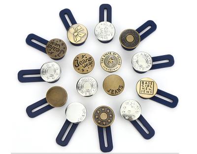 China 16 Designs Sustainable Brass Expansion Button For Adjustable Jeans Silicon Jeans Button for sale