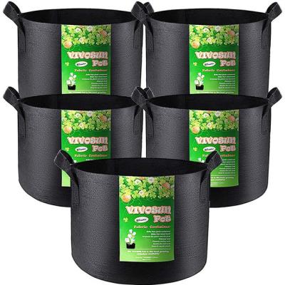 China Black CLASSIC Non Woven Fabric Vegetable Grow Bag 2 Gallon 10 Gallon for sale