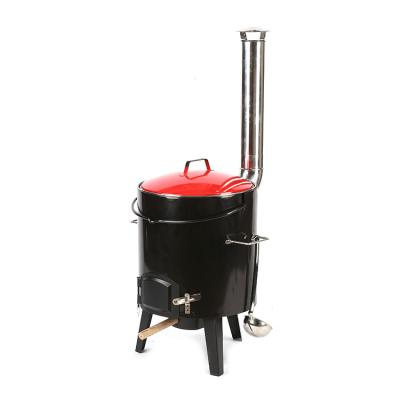 China Easily Assembled Premium 14 Inch Quality Charcoal Smoker BBQ Grill Pot Outdoor Fryers Cookers With Chimney For Soup for sale