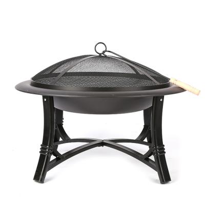 China 26 Inch Garden Patio Portable Outdoor Fire Pit Barbecue Grill Round Shape Metal Steel Fire Pit for sale