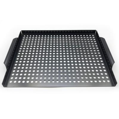 China Black Dustproof Grill Topper Perforated Nonstick Grill Pan Topper for Veggies for sale