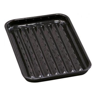 China Dustproof Rectangle Enamel Barbecue Grill Pan Perforated Fish BBQ Grill Tray for sale