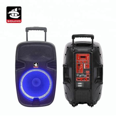 China Disco\bar\club\home PS-1215LR-60 (LED) cheap 15 inch portable rechargeable cart speaker with USB/SD/FM/BT for sale