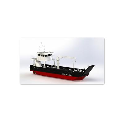 China Grandsea 78ft Steel Deck Houseboat Semi Steel Work Flat Barge For Sale for sale