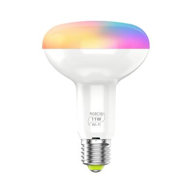 China Warehouse Wifi Wireless Color E27 RGB Dimmable Remote Control Electric Smart Headlight LED Bulb for sale