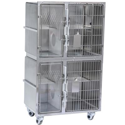 China Protective 304 Stainless Steel Pet Cages Veterinary Stainless Steel Cat Cage Cat Cage Settlements for sale